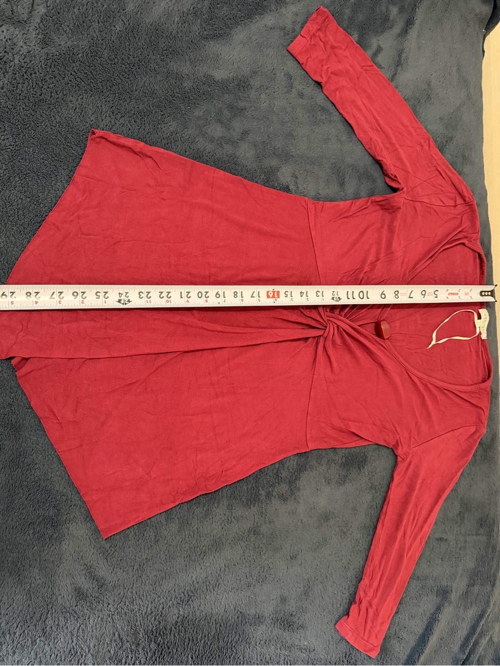 Vertigo Paris Red Twist-Front Tunic Top